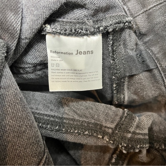 Reformation Kayo High Rise Black Wash Belted Ankle Chic Skinny Jeans SZ 25 - Picture 14 of 16